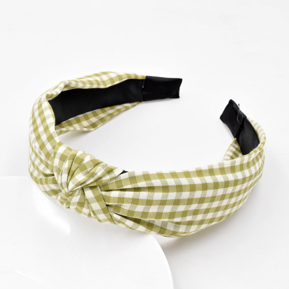 Wholesale Classic Vintage Plaid Autumn/Winter Fabric Headband